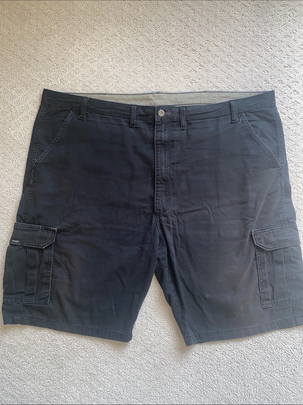 Wrangler Navy Black Cargo Shorts with Side Flap Pockets